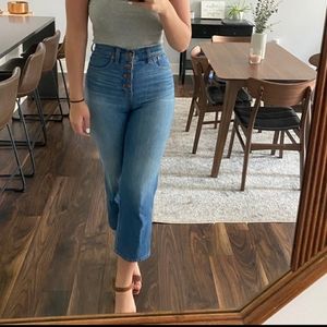 Madewell Slim Wide Leg Crop Button Fly